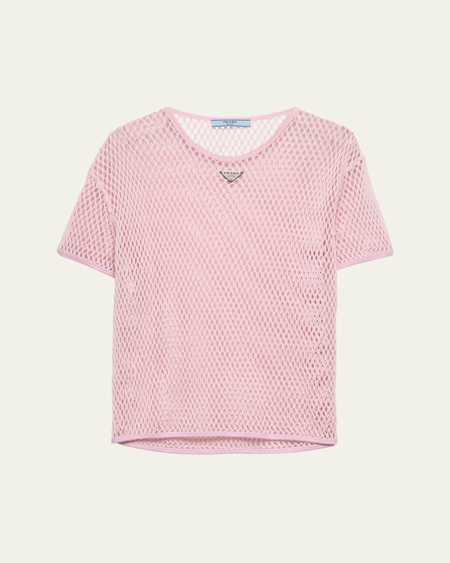 Open Weave Short-Sleeve Top